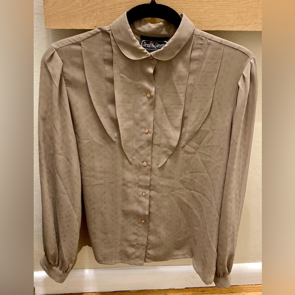 Vintage Jean de Pierre Soft Brown Front Detail Blouse - Picture 3 of 12